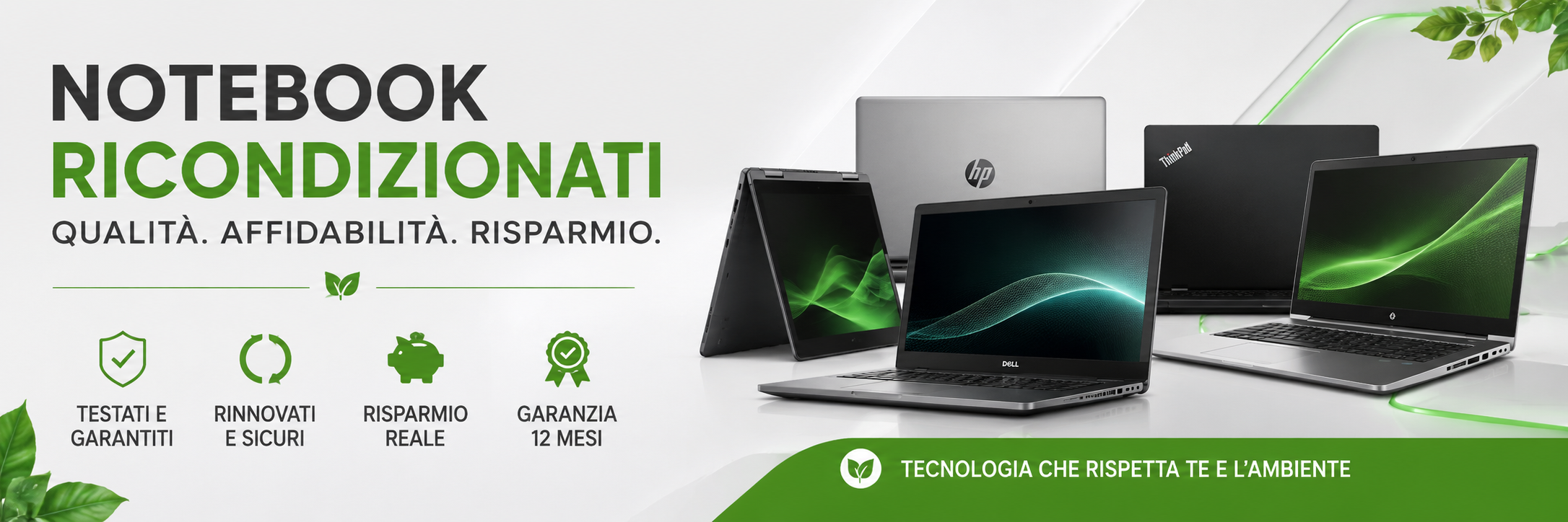 Scopri la nostra selezione di notebook ricondizionati delle migliori marche, completamente testati e pronti all'uso. Risparmia senza rinunciare a qualità, affidabilità e prestazioni.
